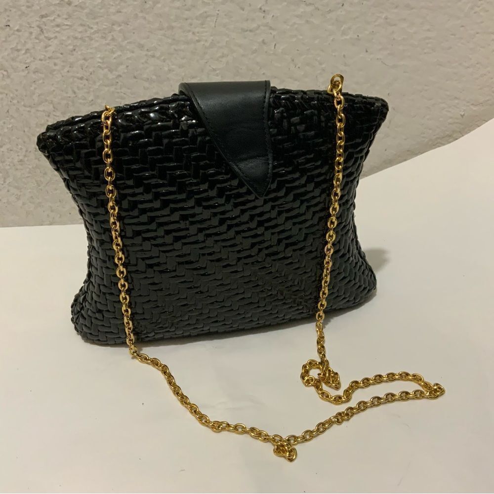 Impulse by SHARIF Leather & PVC Handwoven Basket Weave gold chain